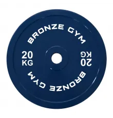 Диск олимпийский BRONZE GYM тяжелоатлетический синий 20 кг